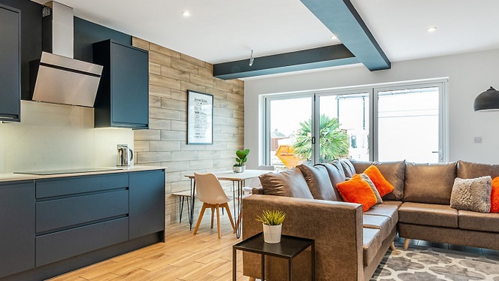 Well-presented modern living room in a rental home